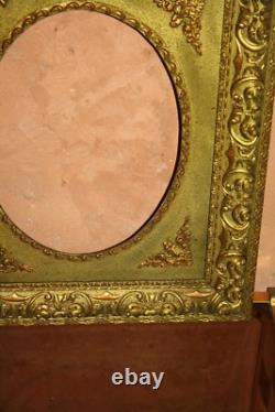 Ancien Beau Cadre Bois et Stuc Doré Epoque Empire Restauration XIXème Louis XVI