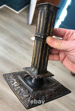 Ancien Bougeoir bronze à la financière LOUIS XIII XVIII-XIXéme Haute Epoque