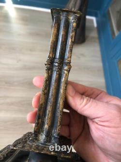 Ancien Bougeoir bronze à la financière LOUIS XIII XVIII-XIXéme Haute Epoque