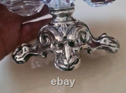 Ancien Double Salières En Argent Massif Et Cristal. Epoque XIX ème