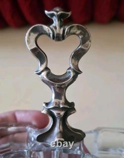 Ancien Double Salières En Argent Massif Et Cristal. Epoque XIX ème