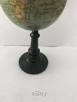 Ancien Globe Terrestre Miniature Mappemonde Epoque Xixeme Napoleon 3