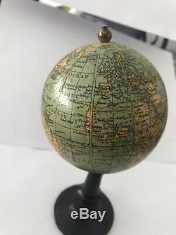 Ancien Globe Terrestre Miniature Mappemonde Epoque Xixeme Napoleon 3