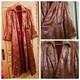 Ancien Long Manteau En Soie Chine XixÈme, Motif Papillon Chinese Vieux Rose