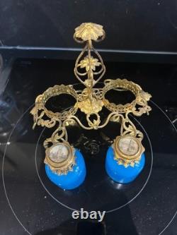 Ancien Necessaire A Parfum En Opaline Et Pomponne Epoque Niii Xixeme