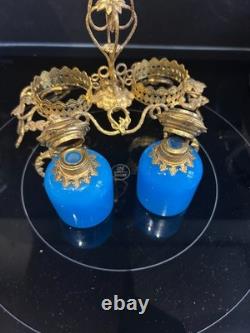 Ancien Necessaire A Parfum En Opaline Et Pomponne Epoque Niii Xixeme