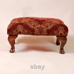Ancien Repose Pieds en Bois patiné à tapisser XIXème, tabouret d'époque
