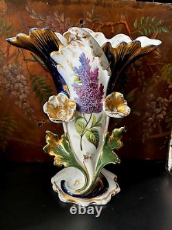 Ancien Vase En Porcelaine De Valentine Epoque Milieu Xixeme