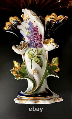 Ancien Vase En Porcelaine De Valentine Epoque Milieu Xixeme