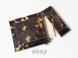 Ancien bel Etui plat à cartes de visite en écaille Epoque XIXème siècle