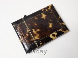 Ancien bel Etui plat à cartes de visite en écaille Epoque XIXème siècle