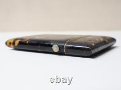 Ancien bel Etui plat à cartes de visite en écaille Epoque XIXème siècle