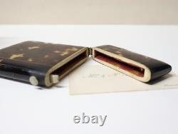 Ancien bel Etui plat à cartes de visite en écaille Epoque XIXème siècle