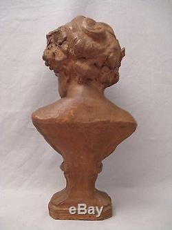 Ancien buste en terre cuite Bacchus époque début XIX ème siècle