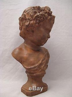 Ancien buste en terre cuite Bacchus époque début XIX ème siècle