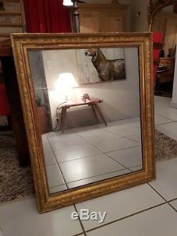 Ancien miroir d'époque EMPIRE en bois doré XIX ème s
