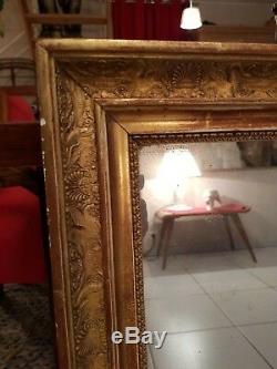 Ancien miroir d'époque EMPIRE en bois doré XIX ème s