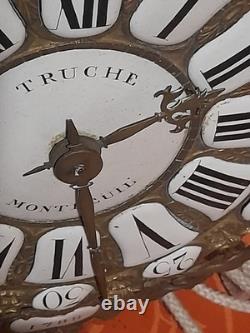 Ancien mouvement de pendule horloge comtoise au coq époque XVIII daté 1788