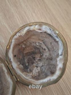 Ancienne BOÎTE GÉODE en AGATE Époque NAPOLÉON III Objet de Vitrine XIXème