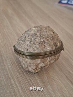 Ancienne BOÎTE GÉODE en AGATE Époque NAPOLÉON III Objet de Vitrine XIXème
