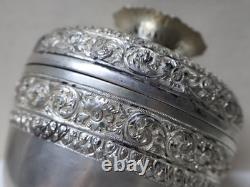 Ancienne Boite à Offrandes en Argent 900 Cambodge Khmer Epoque XIXème siècle
