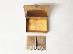 Ancienne Boîte à timbres en bronze doré et émaillé époque NIII. XIXème siècle