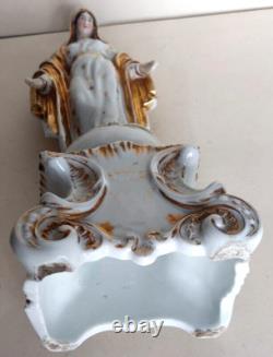 Ancienne Grande Vierge XIXème, porcelaine de Paris Epoque 19ème