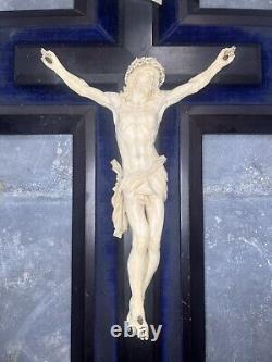 Ancienne Sculpture Jésus Christ, Crucifix. Époque XIXème Napoléon III. TBE