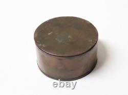 Ancienne Touchante Tabatière ronde en cuivre décoré Chine Epoque XIXème siècle
