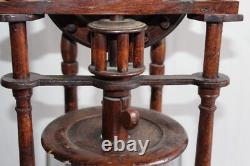 Ancienne baratte à beurre à pales Art Populaire, époque XIXème, verre soufflé