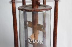 Ancienne baratte à beurre à pales Art Populaire, époque XIXème, verre soufflé