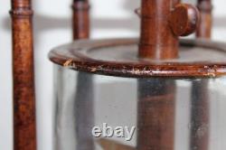 Ancienne baratte à beurre à pales Art Populaire, époque XIXème, verre soufflé
