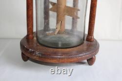Ancienne baratte à beurre à pales Art Populaire, époque XIXème, verre soufflé