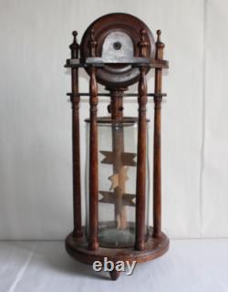 Ancienne baratte à beurre à pales Art Populaire, époque XIXème, verre soufflé