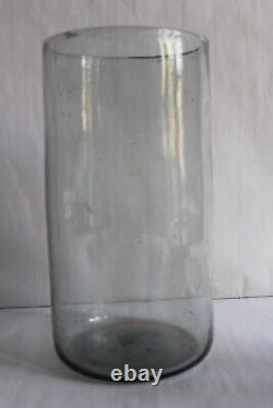 Ancienne baratte à beurre à pales Art Populaire, époque XIXème, verre soufflé