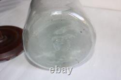 Ancienne baratte à beurre à pales Art Populaire, époque XIXème, verre soufflé