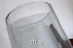 Ancienne baratte à beurre à pales Art Populaire, époque XIXème, verre soufflé