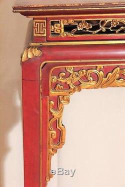 Ancienne console autel Chinois bois laqué époque XIX ème siècle