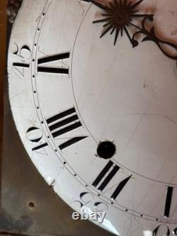 Ancienne horloge Bressane murale comptoise Bresse marqueterie d'époque 18 ème