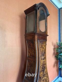 Ancienne horloge Bressane murale comptoise Bresse marqueterie d'époque 18 ème