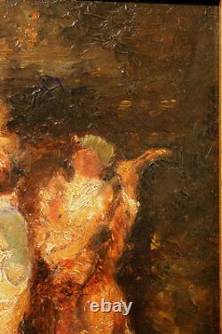 Ancienne huile sur carton d'après Adolphe Monticelli époque XIXème siècle