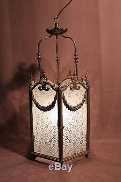Ancienne lanterne à gaz en laiton époque XIXème siècle