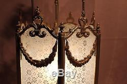 Ancienne lanterne à gaz en laiton époque XIXème siècle