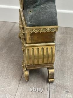 Ancienne pendule bronze doré époque XIX siècle mouvement a fil