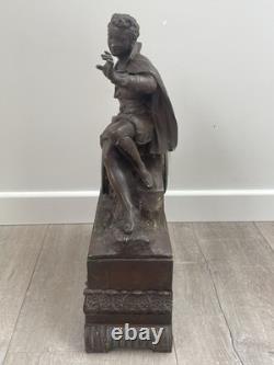 Ancienne pendule bronze époque XIX siècle mouvement a fil