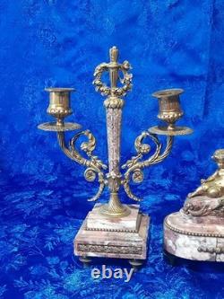 Ancienne pendule en bronze a décors d'angelots époque fin 19é début 20é louis16