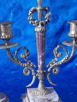 Ancienne pendule en bronze a décors d'angelots époque fin 19é début 20é louis16