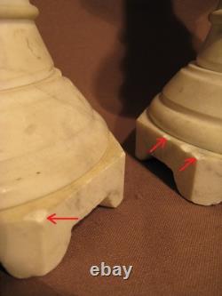 Anciennes paire de piques cierges en marbre époque XIX ème siècle