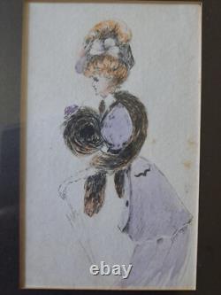 Anonyme, Elégante, Belle époque, Dessin, Fin XIX°/Début XX°