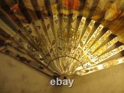 Antiquités XIX ème siècle éventail d'époque Napoleon III vendu dans sa boîte
